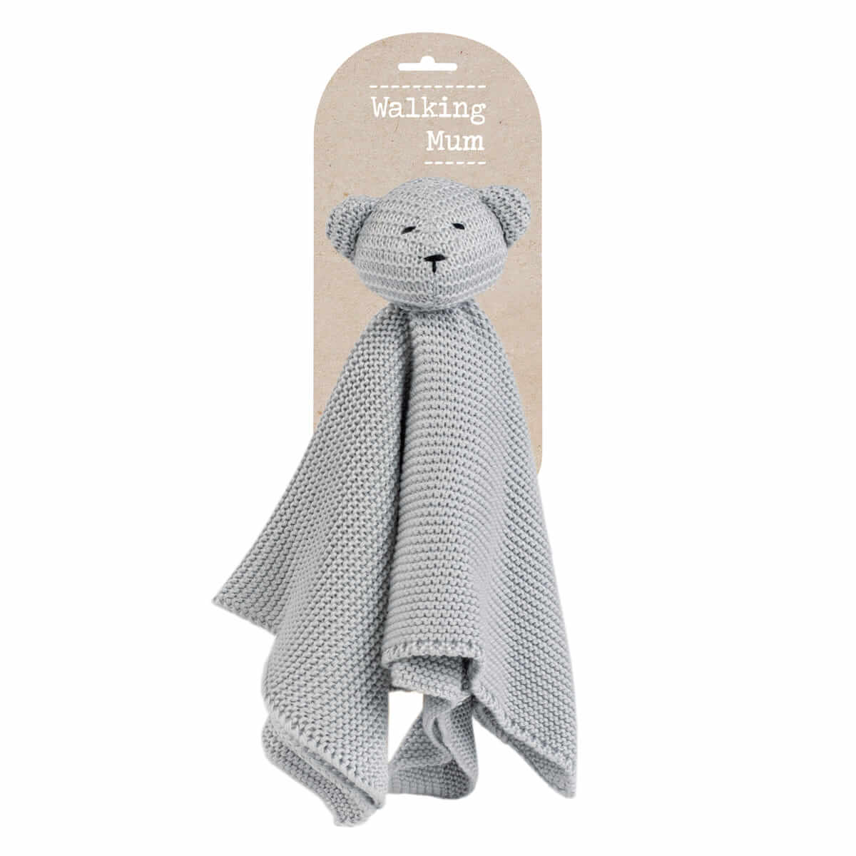 Walking Mum Knitted Bear Doudou GREY