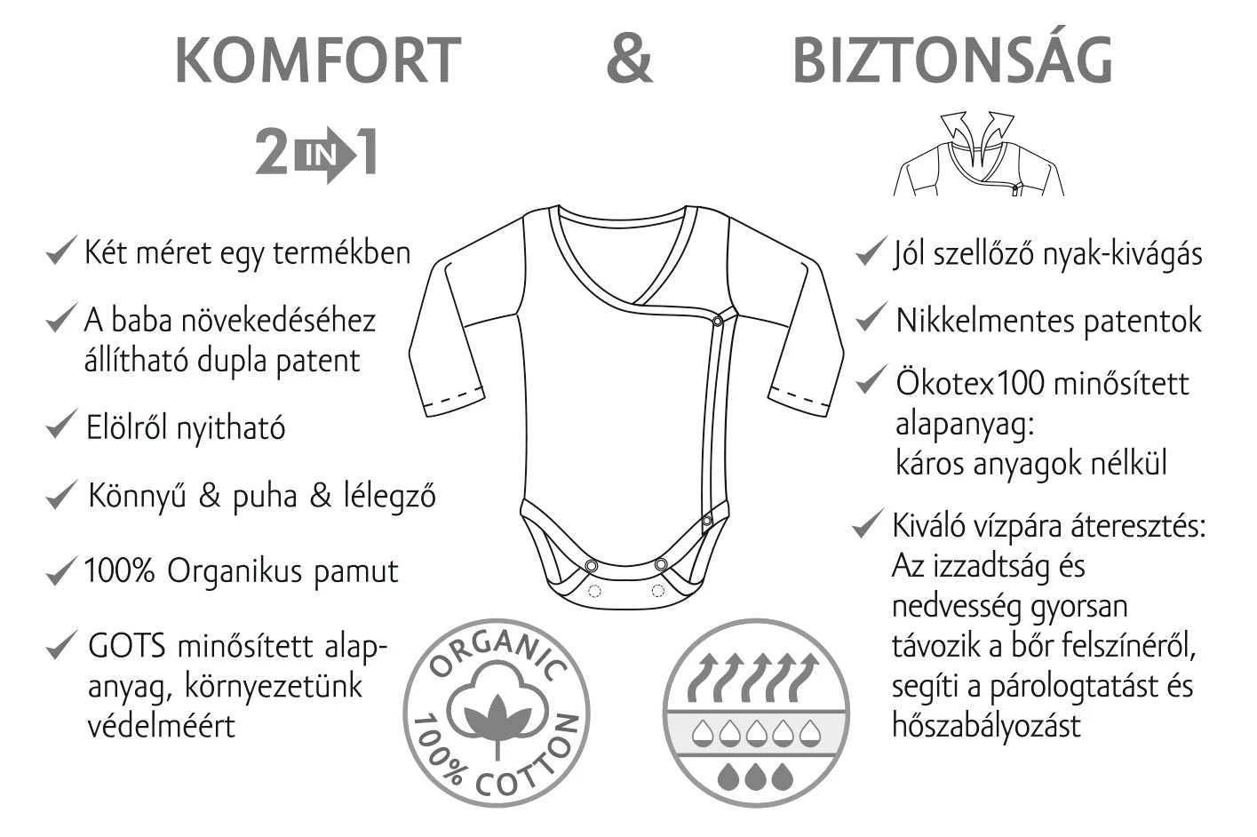 Organic Long Sleeve Kimono Bodysuit - Hazelnut