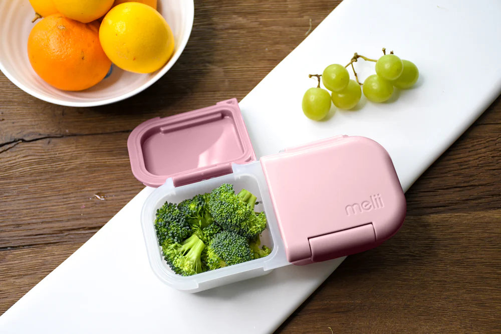 Melii 2 Compartment Snack Container - Blush & Berry