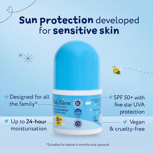 Childs Farm Roll-On Sun Lotion 50+ SPF Fragrance-Free 50ml