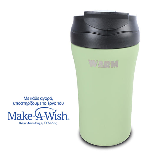 Stainless steel insulated travel mug hot and cold - Green 450ml