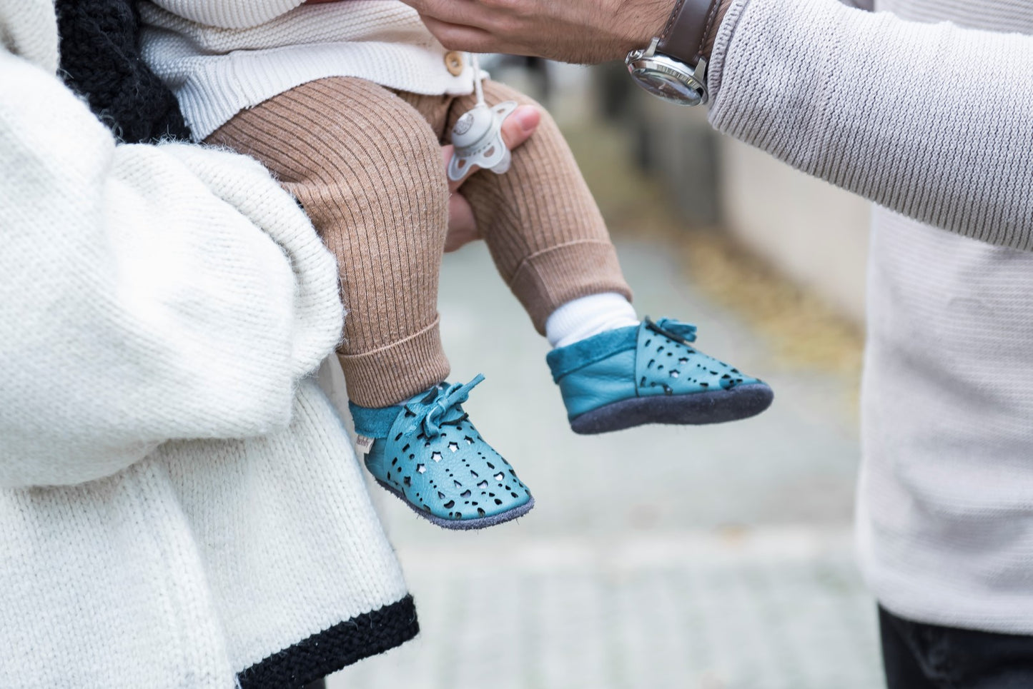Baobaby soft sole baby shoes - Sandals Dots Sky