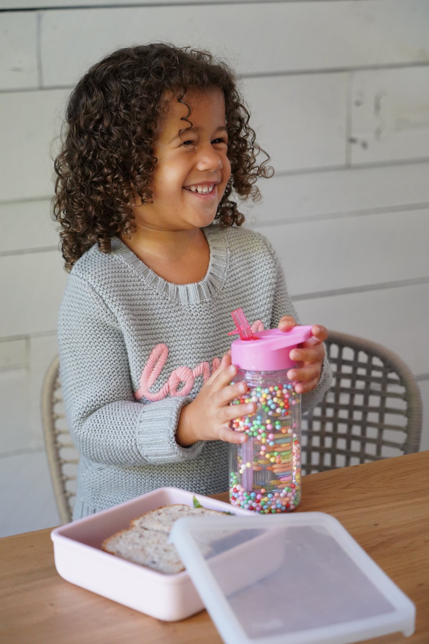 Melii Water Bottle with Straw 300ml - Foam Balls Girl