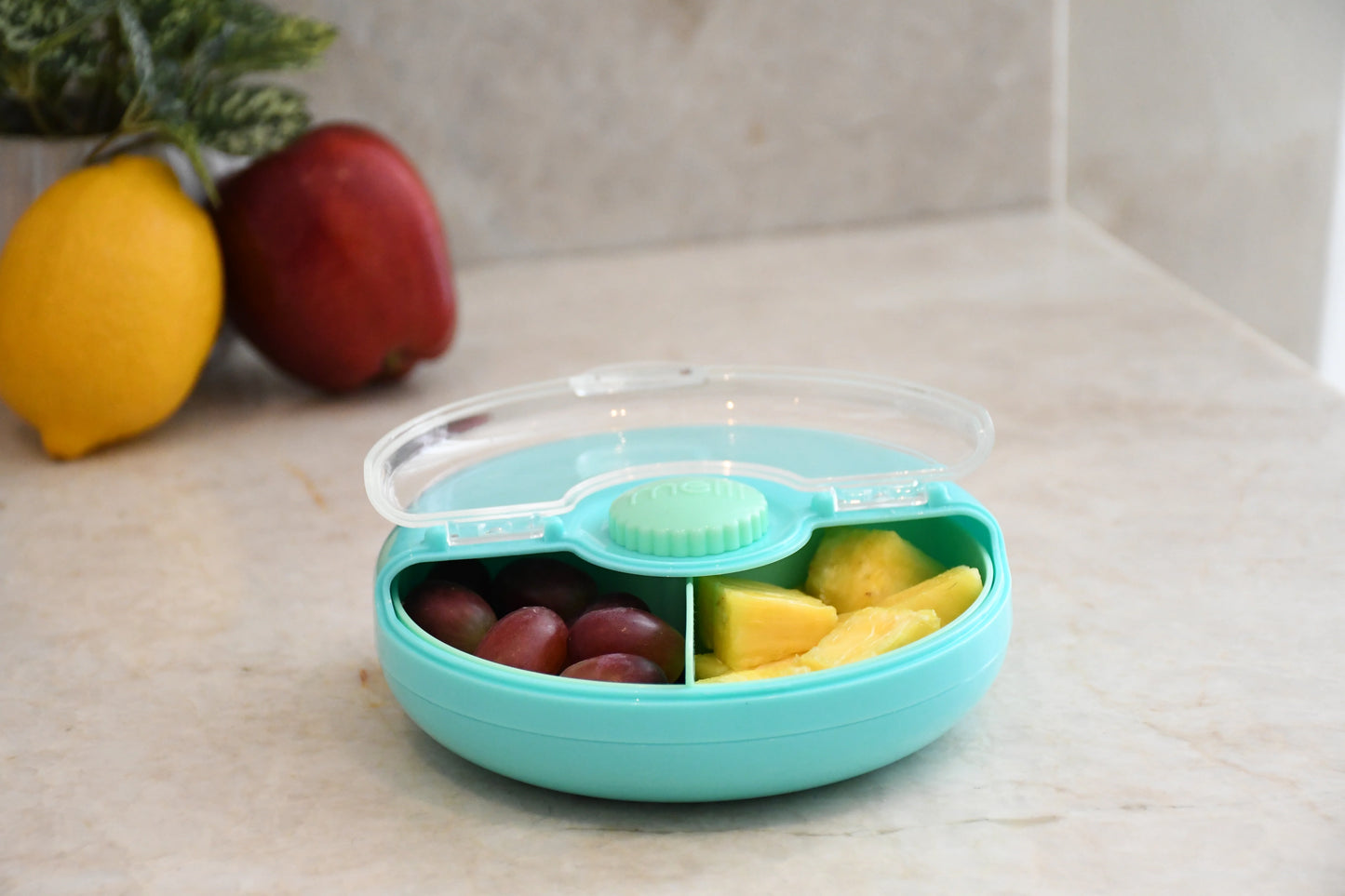 Melii Spin Snack Container with Knob - Slate Blue