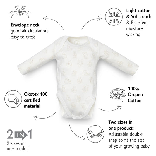 Organic Long Sleeve Bodysuit - Full print