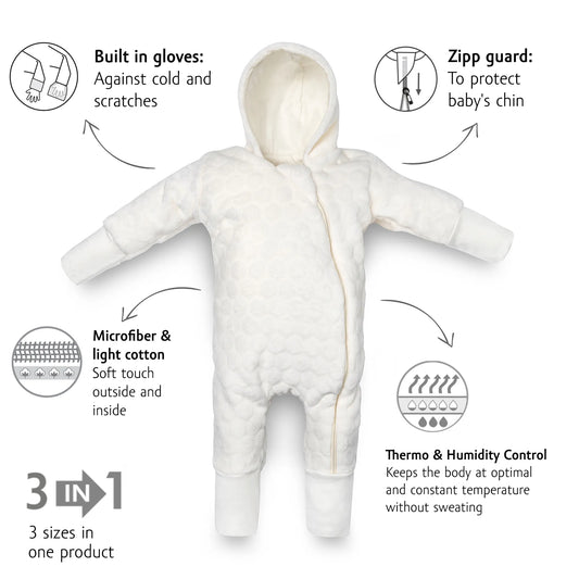 Organic Baby Overalls Suit TOG 2 - Ecru