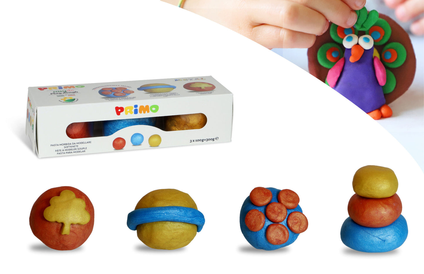 Primo Easydo Play dough - 3 colours Metallic