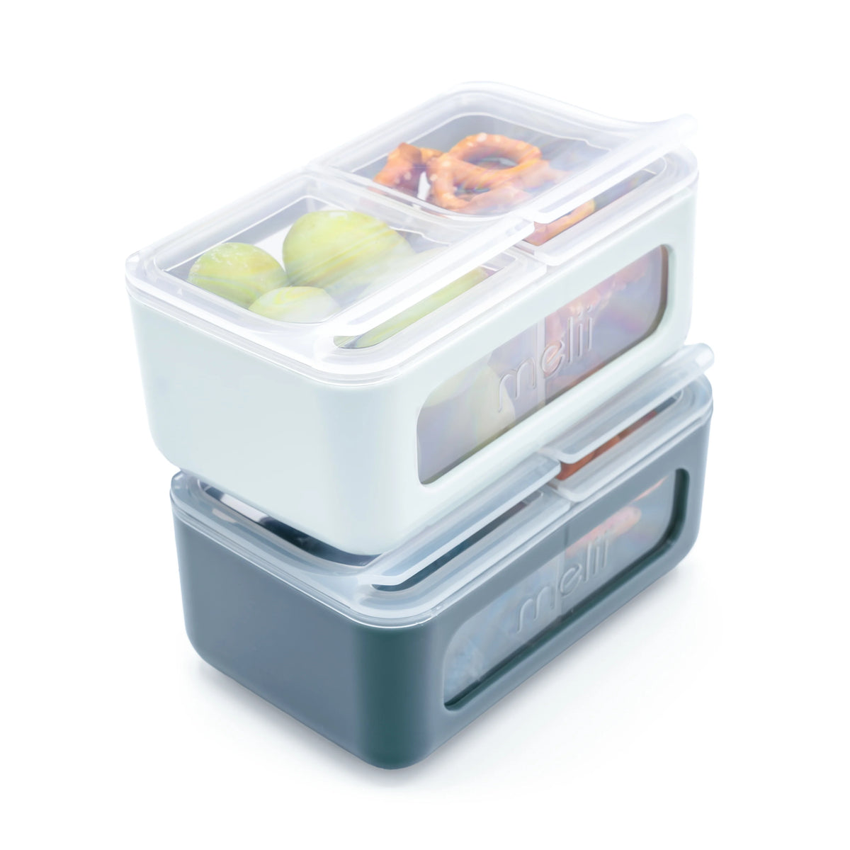 Melii Nano - 2 Compartment Snack Box 2 Pack - Sage/Fern