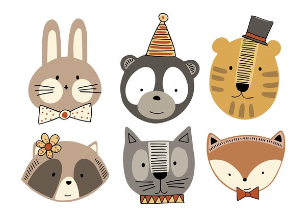 Waterproof lunch box sticker - Forest Animals