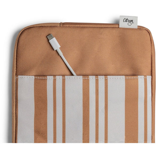 Protective Tablet Sleeve with zipper - Caramel