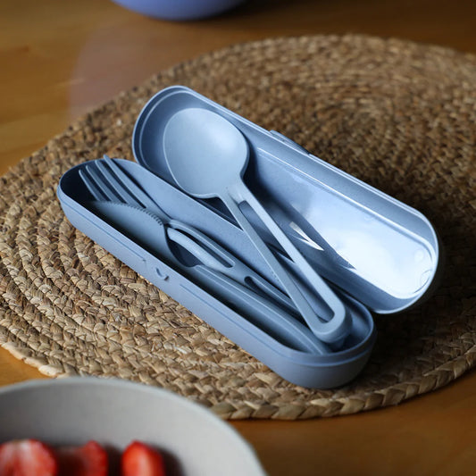 Cutlery Set with Case KLIKK READY - Flower Blue