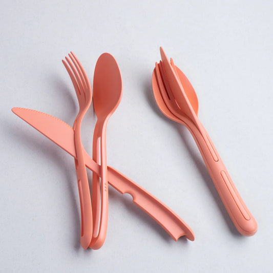 Cutlery Set 3 piece KLIKK - Strong Coral