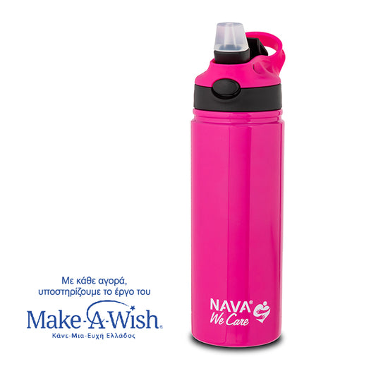 Stainless steel drink bottle "We Care", magenta 500ml