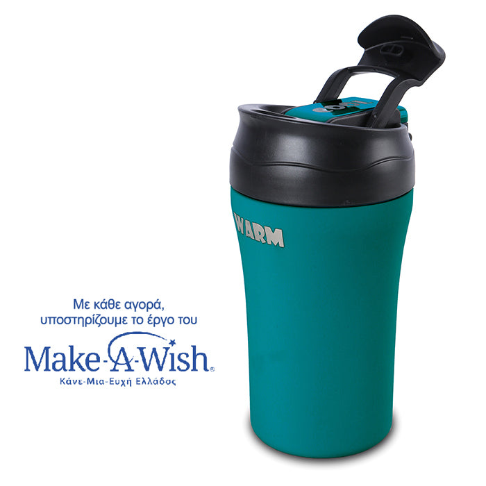 Stainless steel insulated travel mug hot and cold - Petrol Blue 450ml