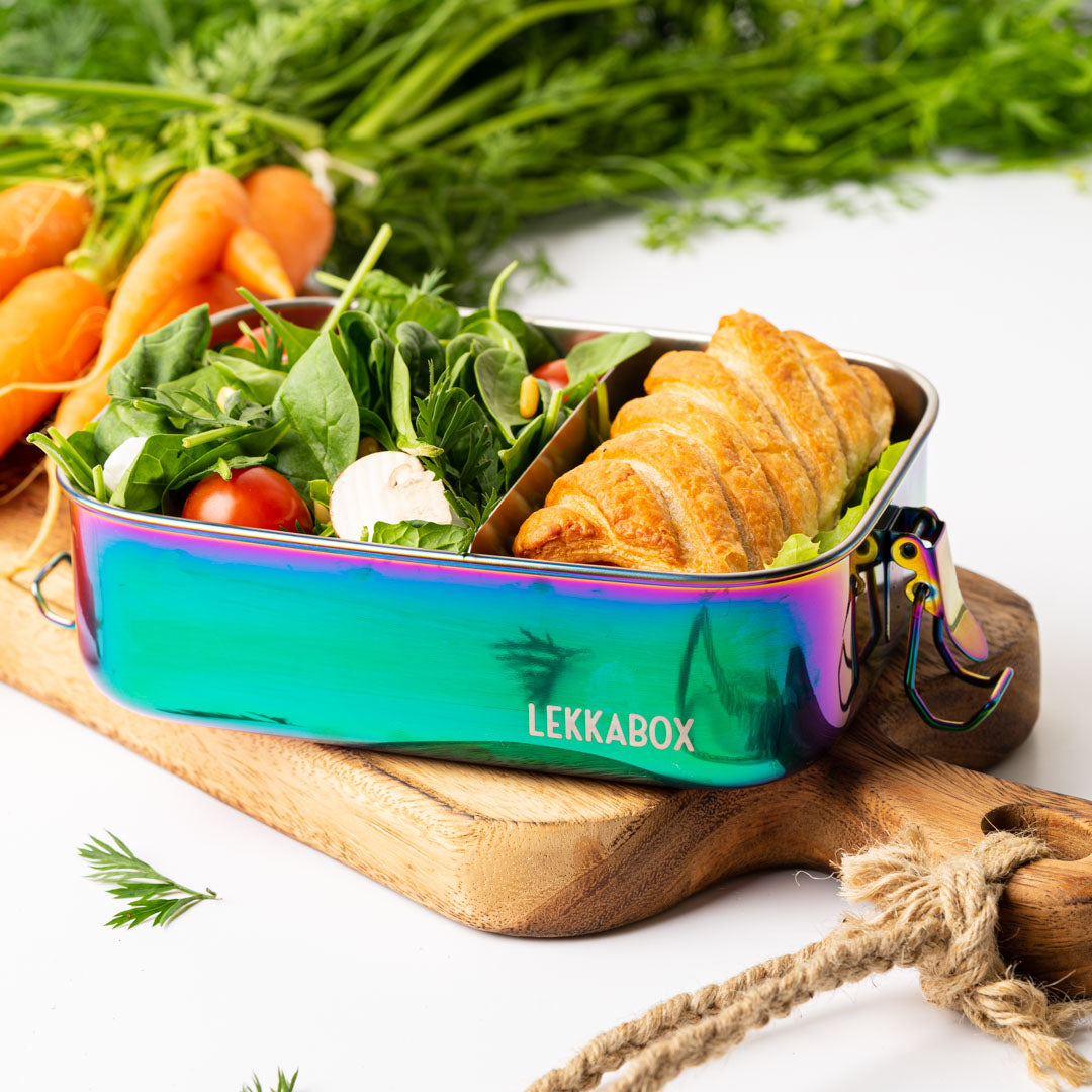 LEKKABOX Safe Rainbow 1 Compartment, 1000ml Stainless Steel Lunchbox