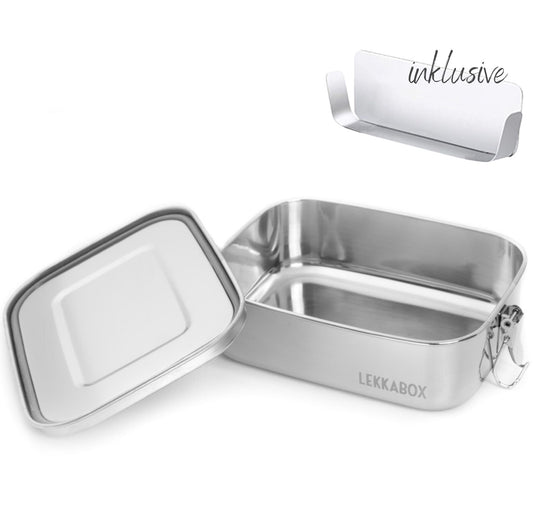 LEKKABOX Safe 1 Compartment, 1000ml. Stainless Steel Lunchbox.