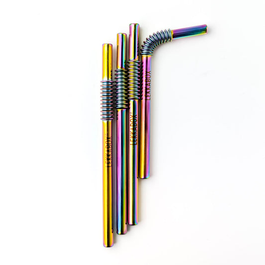 LEKKABOX Flexible Stainless Steel Straws 16cm