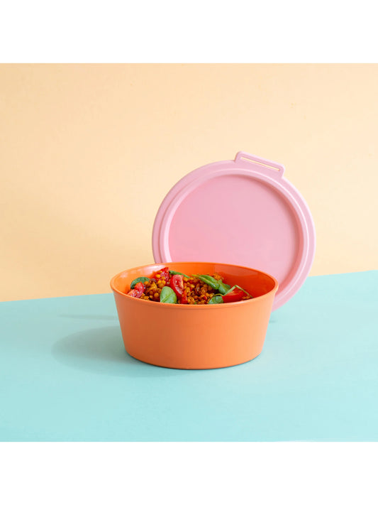 Bowl with lid NORA 1.3 l Pink/Coral