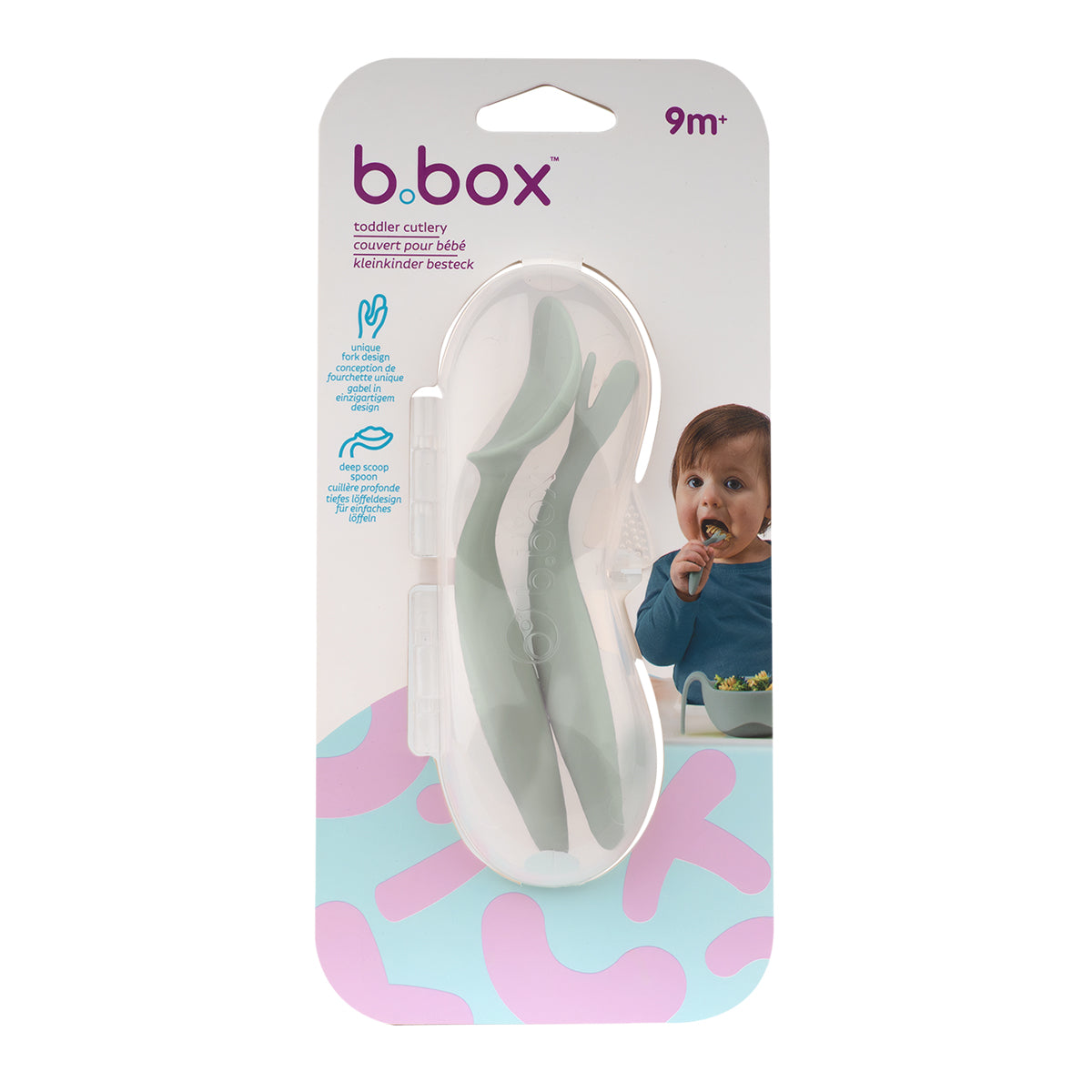 b.box Toddler Cutlery Set - Sage