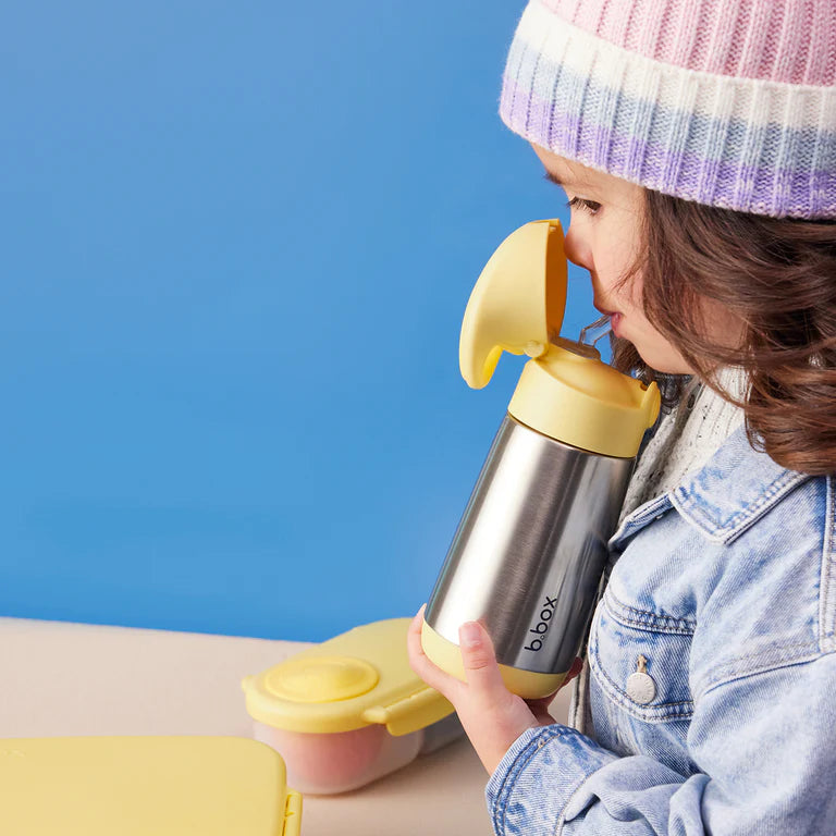 b.box Insulated Straw Bottle 350ml – Lemon Twist