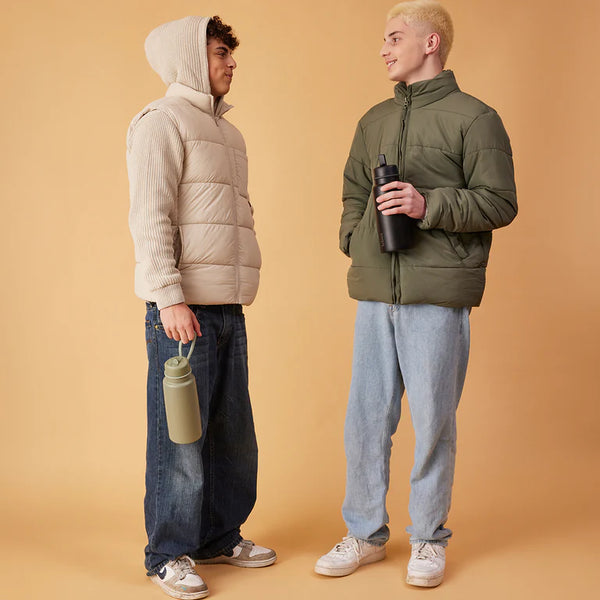 b.box Insulated Flip Top 1 Litre Bottle - Olive