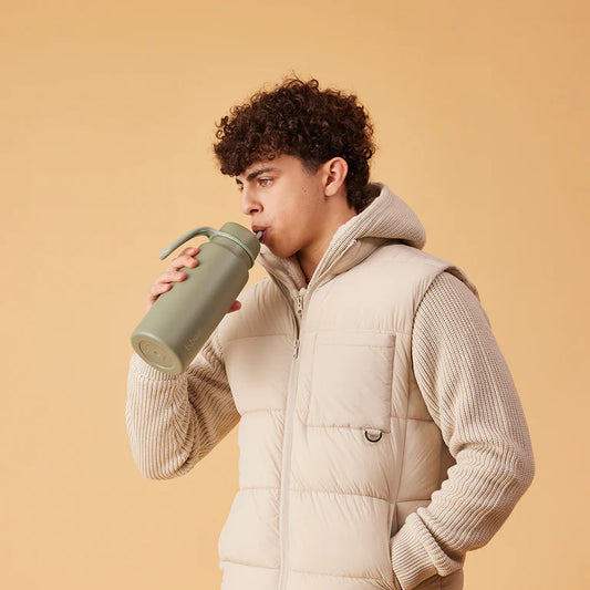 b.box Insulated Flip Top 1 Litre Bottle - Olive