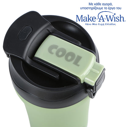 Stainless steel insulated travel mug hot and cold - Green 450ml