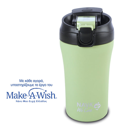 Stainless steel insulated travel mug hot and cold - Green 450ml