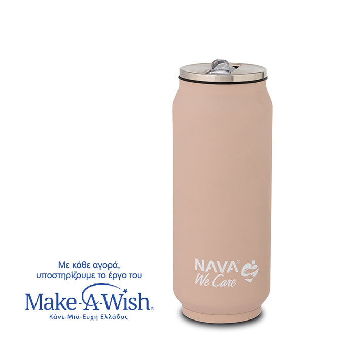 Stainless steel insulated travel mug with silicone straw - Pink 500ml