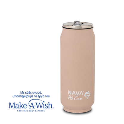 Stainless steel insulated travel mug with silicone straw - Pink 500ml