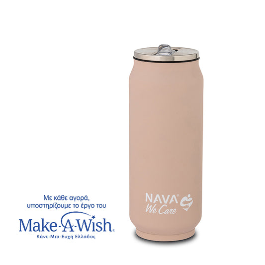 Stainless steel insulated travel mug with silicone straw - Pink 500ml