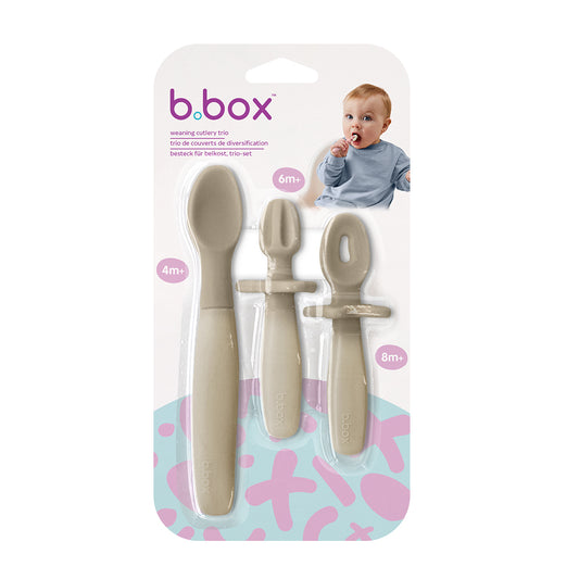 b.box weaning cutlery trio - latte