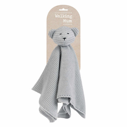 Walking Mum Knitted Bear Doudou GREY