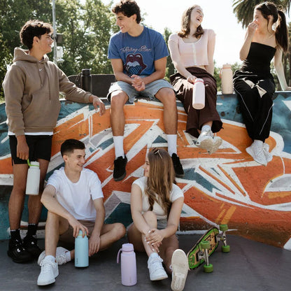 b.box Insulated Flip Top 1 Litre Bottle - lilac love