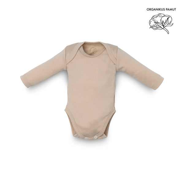 Organic Long Sleeve Bodysuit - Hazelnut