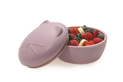 Melii Silicone Bowl with Lid and Utensils - Cat