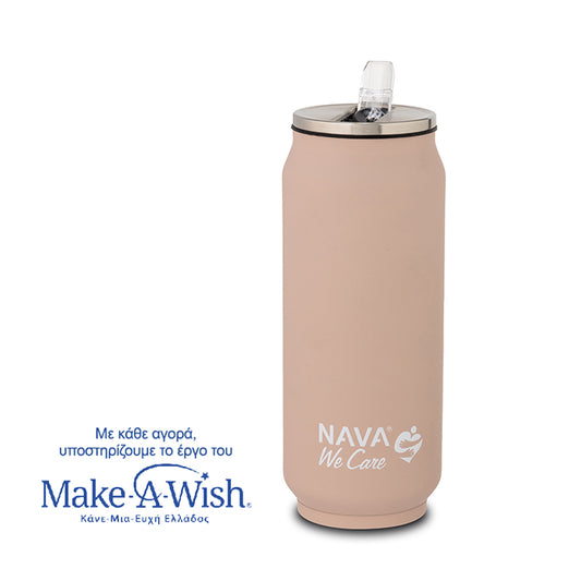 Stainless steel insulated travel mug with silicone straw - Pink 500ml