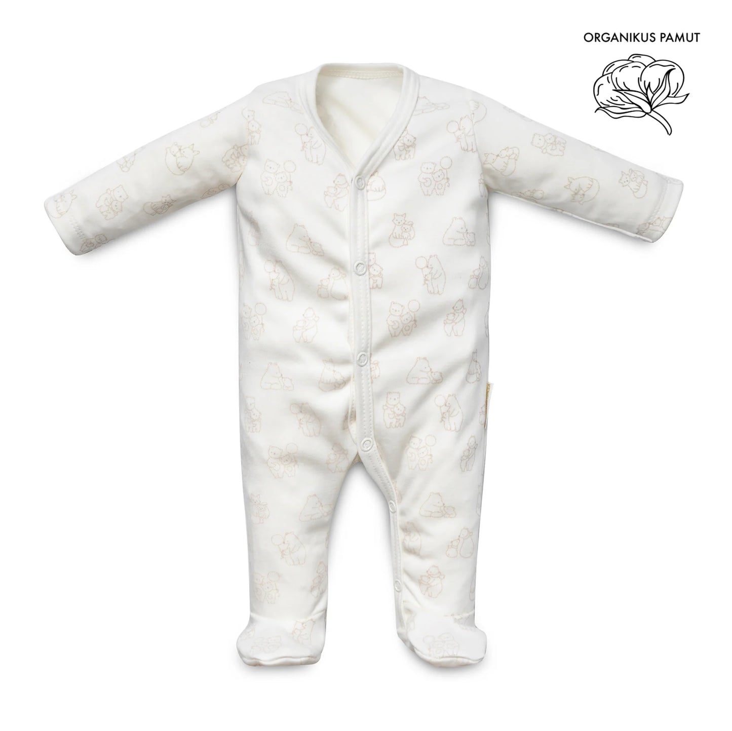 Organic Long Sleeve mid-snap Sleepsuit - Full Print