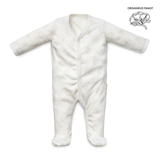 Organic Long Sleeve mid-snap Sleepsuit - Full Print