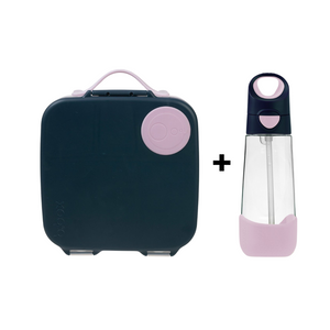 Indigo Rose Lunchbox + 600ml Tritan Straw Bottle