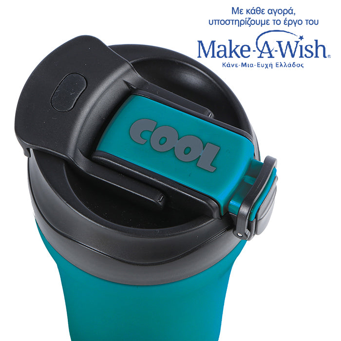 Stainless steel insulated travel mug hot and cold - Petrol Blue 450ml