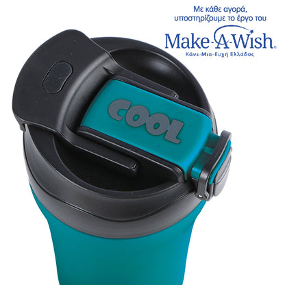 Stainless steel insulated travel mug hot and cold - Petrol Blue 450ml
