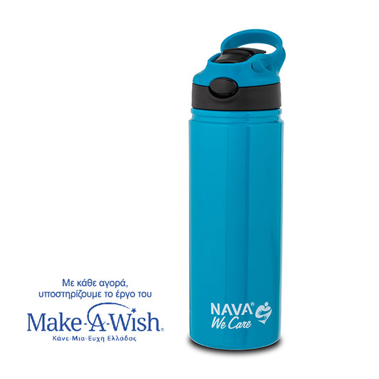 Stainless steel drink bottle "We Care" - Petrol blue 500ml