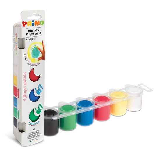 Primo Finger Paint Set - 6 pots 25ml