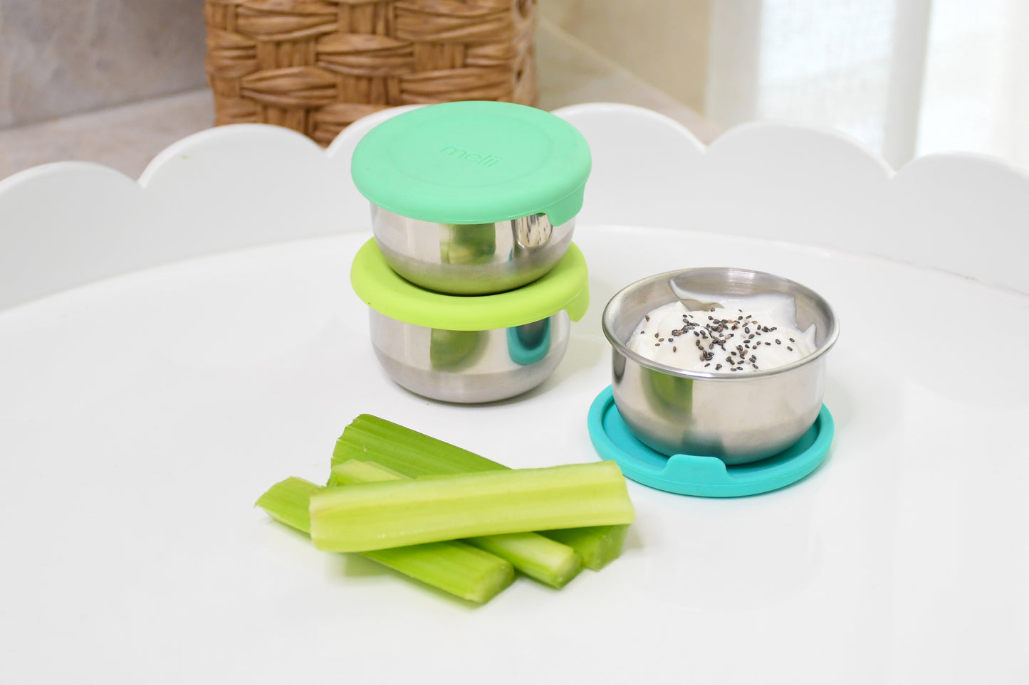 Melii Mini Stainless Steel Containers - Blue