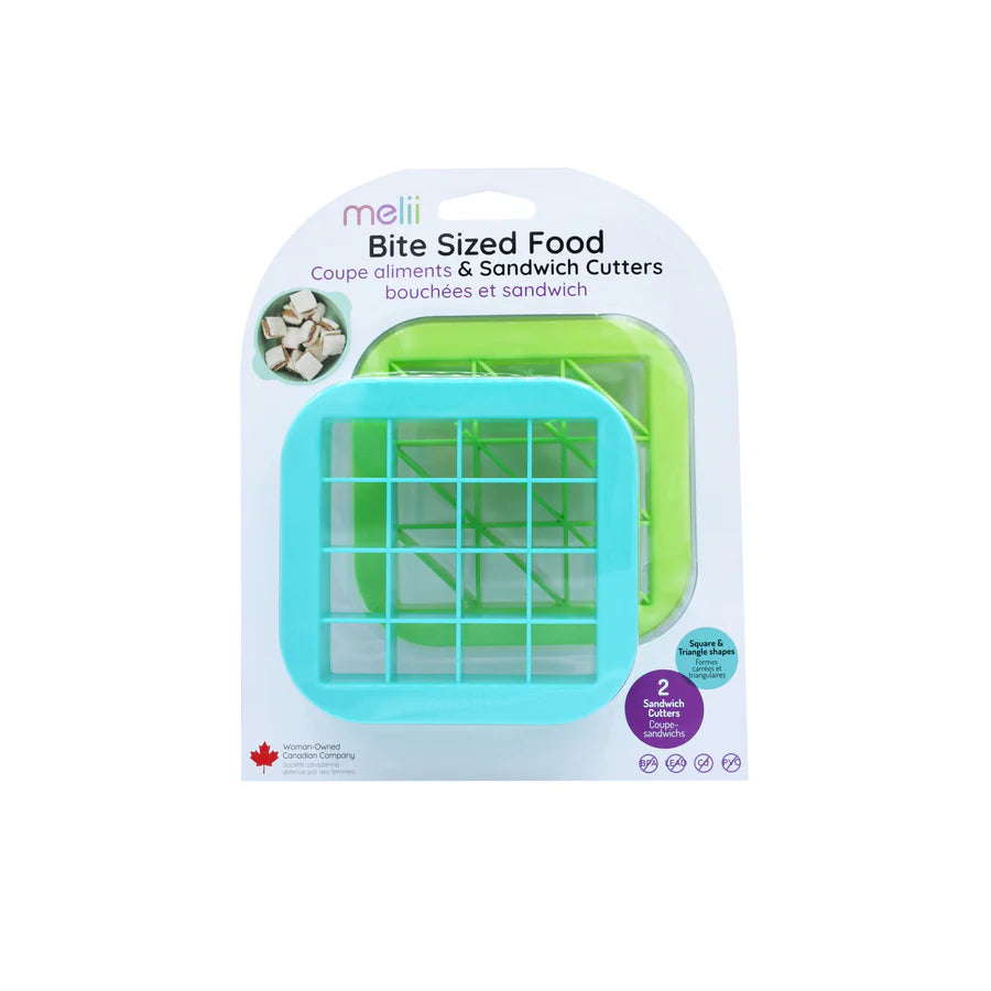Melii Bite Sized Sandwich Cutter 2 Pack - Blue/Lime