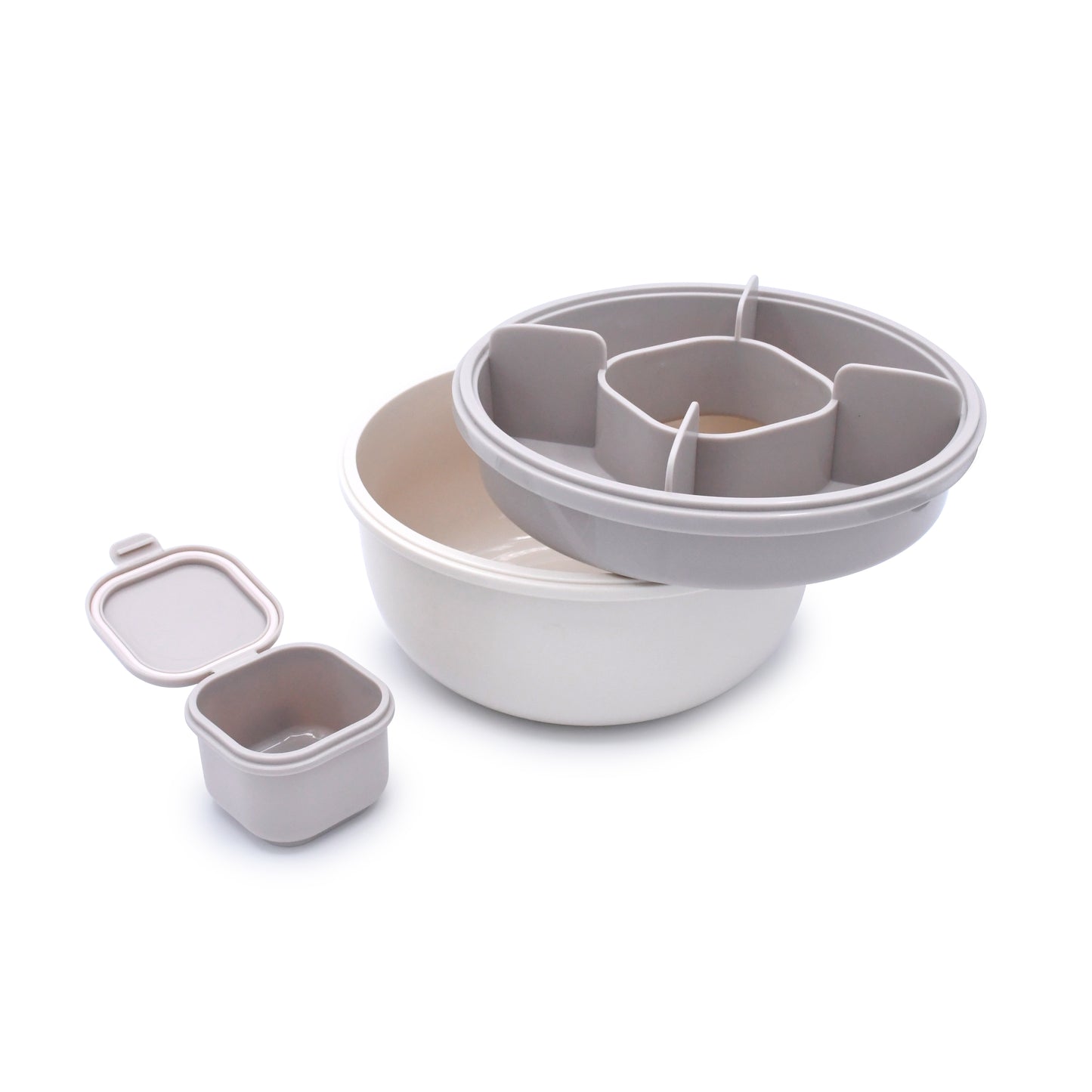 Melii Salad Bento Container - Ivory/Grey