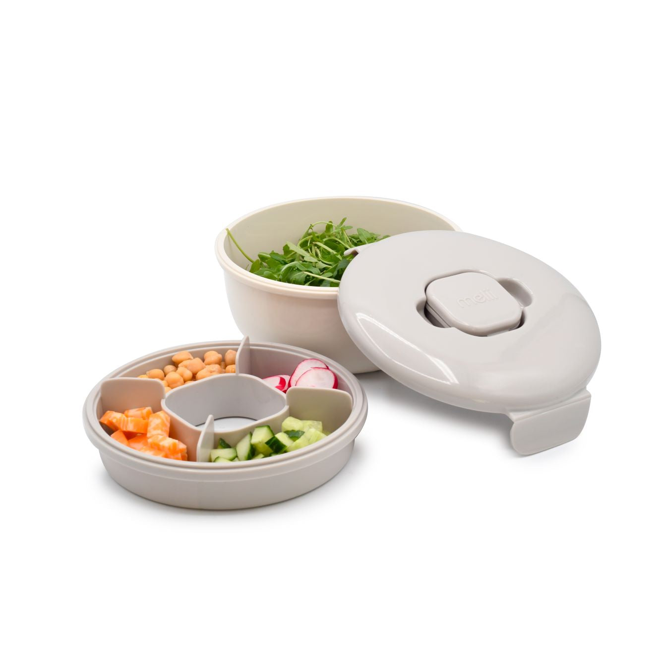 Melii Salad Bento Container - Ivory/Grey