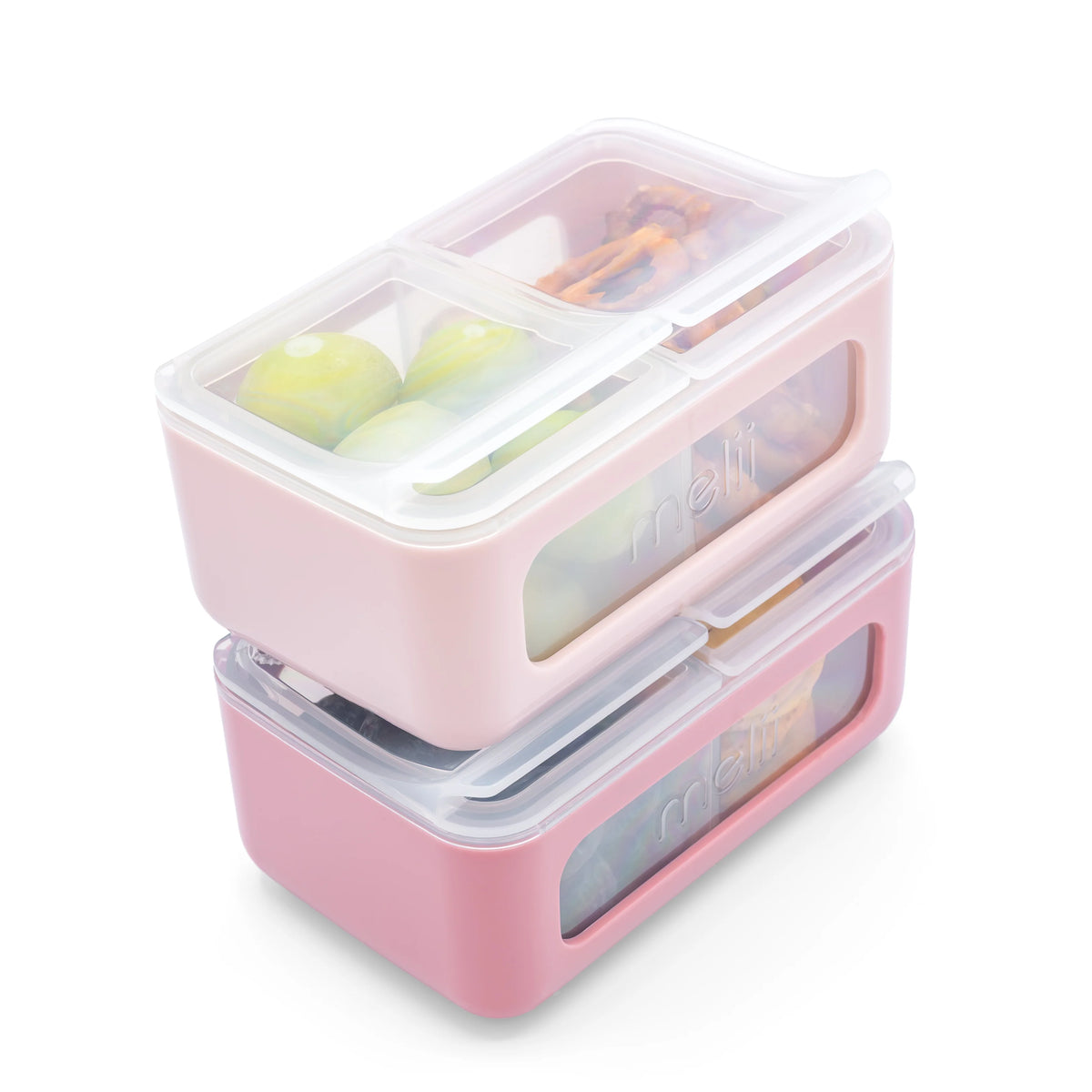 Melii Nano - 2 Compartment Snack Box 2 Pack - Blush/Berry