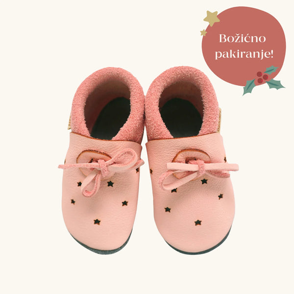 Baobaby soft sole baby shoes - Sandals Stars Pink